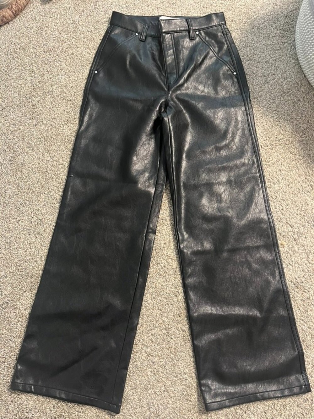 Loft Straight Pants in Faux Leather